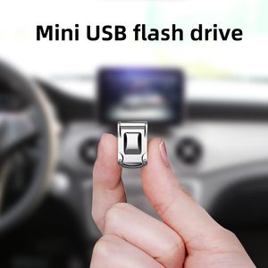 10pcs DIY Custom Mini USB 플래시 드라이브 64GB 32GB 128GB 펜 드라이브 128 64 32 GB PENDRIVE 방수 금속 실버 U 디스크 메모리 메모리 스틱