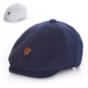 Berretti Cappelli per bambini Etichetta in pelle Berretto per bambini Versione coreana Cappello per bambino in cotone Semplice Festa in cotone Ragazzi Ragazze Cappellini per gentiluominiBerretti