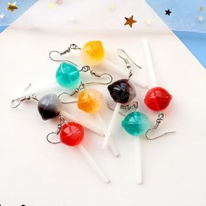 Fashion Resin Lollipop Dangle Earrings For Women Handmade Sweet Sugar Earring Cute Girls Ear Jewelry Ornament Gifts