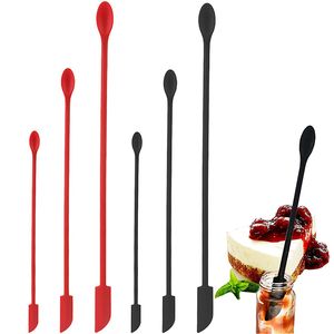 Mini spatola in silicone raschietto per bottiglie per uso alimentare resistente al calore silice libera manico lungo spatole per marmellate gadget da cucina