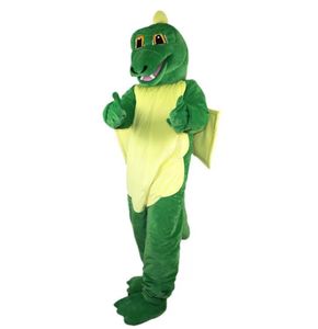 Green Dinossauro Magia Dragon Mascot Trajes para Adultos Circo Christmas Halloween Outfit Vestido Fantasia Desfile trajes roupas