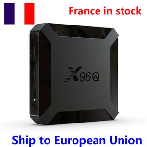 Navio da França 10pcs de X96Q Android 10.0 10 TV Box Allwinner H313 Quad Core Suporte Smart WiFi 2GB 16GB e 10pcs de i8 Mouse de luz de fundo