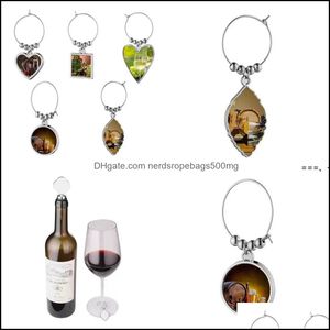 Wholesale glass party favors resale online - Party Favor Event Supplies Festive Home Garden Newpersonalized Alloy Wine Glass Charms Marker Stemware Id Hoop Tags Cup Rings Diy Blank Su