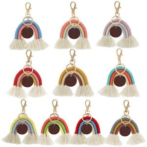 FEVERAÇÃO Favor de festa arco -íris Tassel Chain Key Key Ring for Ladies feitos à mão Chaves do namorado Girl Girl Charm Charm Charm Sn4569