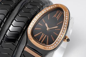 Zegarek na rękę luksusowy ślub Diamentowy projekt Diamond Watch Kwarc Ruch Watches Watche Ceramic Band Sapphire Crystal Glass Watchs