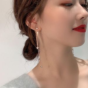 Stud Korean Style Five-pointed Star Long Tassel Boutique All-match Female Fashion Earrings JewelryStud