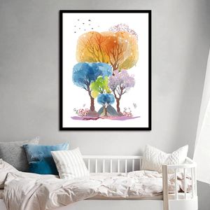 Abstract Colorful Woods Oil Painting Nordic Posters And Prints Wall Art Canvas Painting Wall Pictures For Living Room Decor