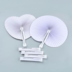 New European wedding supplies white love blank paper fan wholesale