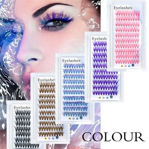 Wholesale Professional Makeup Cluster Colorful Individual Eyelashes Colored Grafting False Lashes eyelash extension