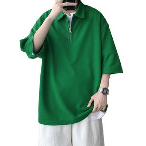 Herr t-shirts Summer Vintage T-shirt män Turn-down krage tees mode koreansk kausal baggy kort ärm bluskläder topp manlig plus storlek