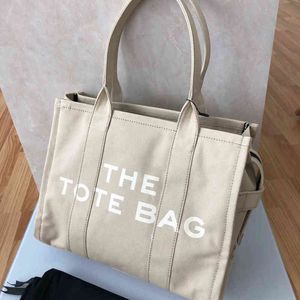 2021 Summer Designer Women Large Shopping Handbag Japan Korea Tote Bag Lady Print Letter Canvas Beach Bag Shoulder Crossbody Bag G220422