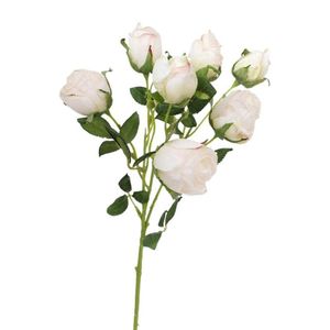 Dekorativa blommor kransar 1 bukett vacker faux silke blommor retro lätt konstgjord ros naturlig bevarad falsk
