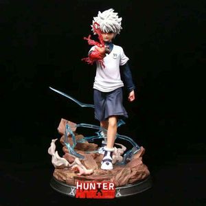 27 cm Hunter X Hunter Anime Figure Killua Zoldyck Action Figure Büyük Boy Hunter Killua Heykelcik PVC Model Oyuncaklar G220420