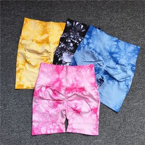 Mulheres adaptar corante sem costura shorts cintura alta booty ginásio treino de fitness com nervuras cintura correndo roupas atléticas w220418