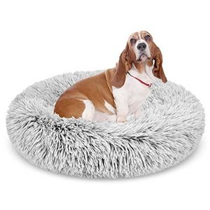 Cama de cachorro longa de pelúcia Donut confortável quente redonda lavável e almofada de gato tapete para folhas para pequenos Médias grandes LJ200918