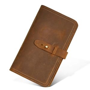 Korthållare modehållare av äkta läder män plånbok hög kapacitet multikort lite lång mynt handväska manlig koppling plånbok hållare kort