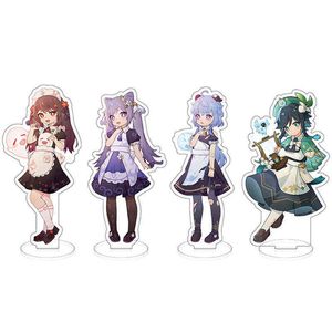 Spiel Genshin Impact Kawaii Hutao Keqing Qiqi Acryl Stand Modell Platte Schreibtisch Dekor Stehend Genshin Anime Figur Sammlung Geschenk AA220318