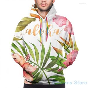 Herrtr jor tr jor herr tr ja f r kvinnor roliga hawaiian tropiska blommor aloha akvarell tryck avslappnad hoodie streatwearmen s im