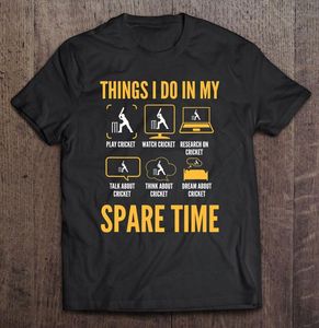 Camisetas masculinas engraçadas sobre críquete coisas para fazer no meu tempo livre camiseta roupas masculinas para manga com manga curta camiseta