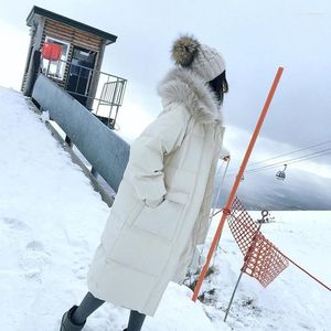 Damskie Parkas Winter 2022 długi płaszcz z kapturem damska kurtka grube ciepłe bawełniane wyściełane waddowe rękawy wiatrówki Luci22