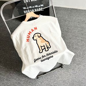 Japanese Fashion Men's T-shirts Letter Labrador Dog Printing Cotton Branded T-Shirt for Men and Women Loose Couple Short Sleeves Tees