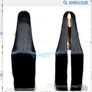 WIG cosplay cm Lunga capelli dritti parrucca Black Wig Costume Stage Television251x
