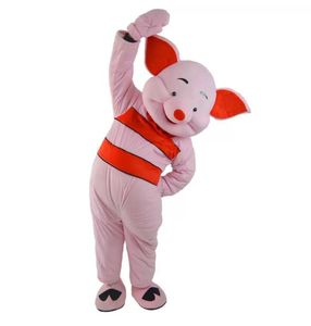 Happy Piglet Pig Mascot Costume High Quality Cartoon Pink Pig Anime theme character Christmas Carnival Fancy Dress for adult to wearcarnival fancy