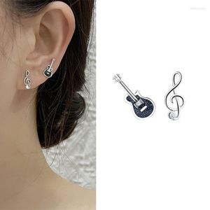 Stud Asymmetric Treble Clef Guitar Earrings Musical Note for Women Girls Music Lovers GiftStud Kirs22