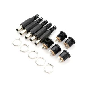 Andra belysningstillbehör PCS 5,5 mm x 2,1 mm 12V 3A Plastiska manliga pluggar Kvinnsuttag Panelmontering Jack DC Power Connector Electrical Supplies