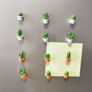 6pcs Cactus Fridge Magnet Refrigerator Magnetic Sticker 3D Cute Succulent Plant Message Board Reminder Home Decoration Kitchen