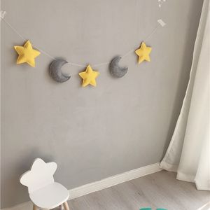 Nordic Baby Room Handmade Nursery Star Ghirlande Natale Decorazioni per pareti per bambini Pography Puntelli baby shower Y201020