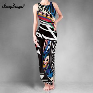 Noisydesigns Sukienki Kobiety Letnie kolorowe nadruki z piór afrykańska kamizelka podwójnego rozcięcia plażowa impreza luksus vestidos de Mujer 220627