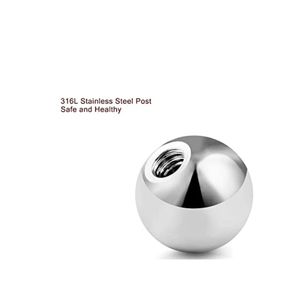 16g 14g Replacement Piercing Balls Externt gängad nippel Industriell tunga Belly Nose Lip Ear Barbell Delar för kroppskonst