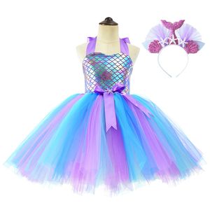 Girl Kids Mermaids Dress For Party Wedding Performance Elegant Girldress Princess Ball Gown 2-10y