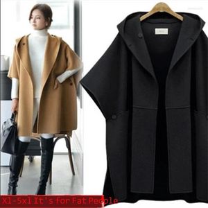 Männer Jacken Frauen Mantel Mantel Mit Kapuze Wolltuch Jacke Casual 2022 Frühling Oversize Cape Lose Weibliche Strickjacke Poncho Outwear 5XLMen's