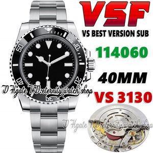 2022 V3 sv114060 3130 VSa3130 Automatic Mens Watch 40MM Clean factory Ceramics Bezel Black (No date) Dial SS 904L Stainless Steel Bracelet Max version eternity Watches