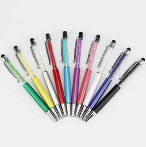 Wielofunkcyjny 2 w 1 kryształowy pojemnościowy styl rhinestones Ball Pen Pen Pen do telefonu komórkowego Tablet PC