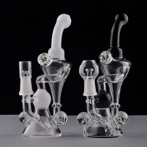 Heady Hookah Bubbler Rig White Small Bong Mini Water Pipe Pocket Glass Bongs Oil Rigs with 14mm Male Joint Smoking Ash Catcher Accessory