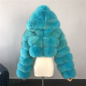 FURSARCAR Real Natural Fur Coat Womens Jacket Winter Thick With Hood Female Fashion Genuine Fur Short Coats 201214