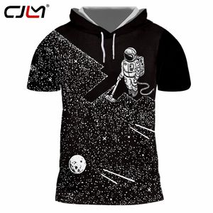 CJLM Hooded T-shirt Men Women's Fashion Black Galaxy Space 3D Printed T Shirt Harajuku Hip Hop Short Pattern custom 220619