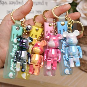 Party Favors Acrylic Bear Keychain Bag Beedant Men and Women Car Key Chare Пара Подарочные Ювелирные Изделия Очарование