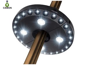Multifunktionellt utomhus tältljus 24 4Led paraplypolbelysning 4AA Torra battercampinglampa avtagbar skiva hängande belysning