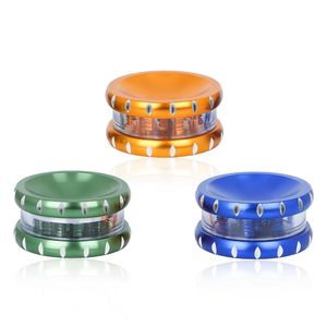 63 * 31 mm Diamant Aluminium Rökning Metal Tobak Congaved Crusher Logo Herb Grinders Mix Color Smoke Tillbehör Partihandel