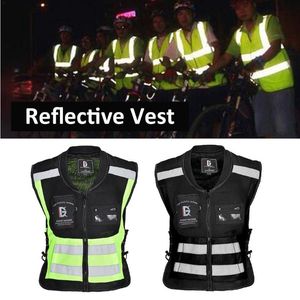 Motorcycle Apparel Reflective Running Cycling Vest Ultra Light Sleeveless Jacket Suitable Safety Clothing Sportswear For Night Travel