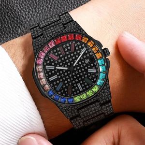 Orologi da polso Orologio da uomo Top Brand per uomo Donna Luxury Iced Out Black Gold Crystal Calendario Moda Orologi da polso Relogio MasculinoWristwatc