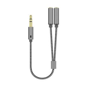 Aux 3,5 mm ljudkabel Jack 1Male till 2 kvinnliga portar hörlurar Mikrofon Headset Splitter Cables Adapter Högtalartrådsladd