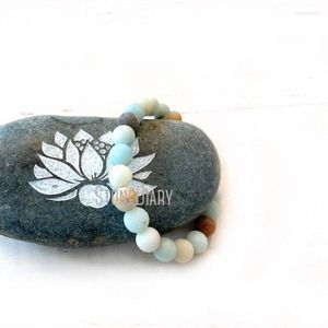 Fili di perline WMB37207 AMAZONITE Balance The Emotions Gola Chakra Stone Build Bracciale elasticizzato per autostima Pietre curative naturali Inte22