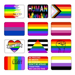 4x6cm Pride Rainbow Fist Heart Love Flag Lips Broches Broches personalizados GLBT para bolsas Presente de joias para lésbicas gays amigos