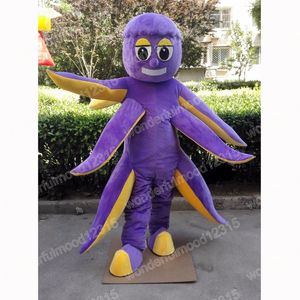 Christmas purple octopus Mascot Costumes High quality Cartoon Character Outfit Suit Halloween Outdoor Theme Party Adults Unisex Dress