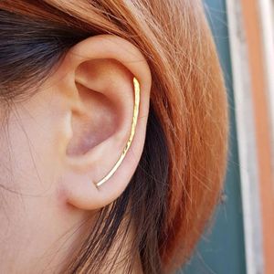 Clip-on Vite posteriore Argento Ear Climber Orecchini martellati Gold Filled fatti a mano Oorbellen Minimalista Pendientes Brincos Boho Per le donneClip-on